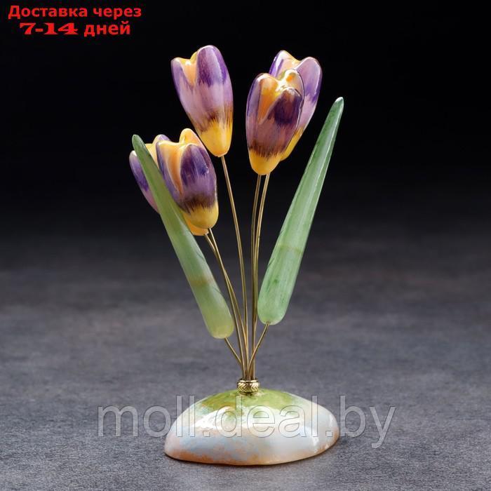 Сувенир "Цветы Крокусы", 5 цветков, селенит - фото 1 - id-p227112217
