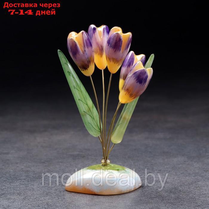 Сувенир "Цветы Крокусы", 5 цветков, селенит - фото 2 - id-p227112217
