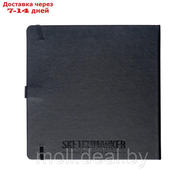 Скетчбук Sketchmarker, 200 х 200 мм, 80 листов, твёрдая обложка из бумвинила, чёрный, блок 140 г/м2 - фото 4 - id-p227087416