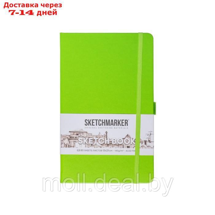 Скетчбук Sketchmarker, 130 х 210 мм, 80 листов, твёрдая обложка из бумвинила, зелёный, блок 140 г/м2 - фото 2 - id-p227087424