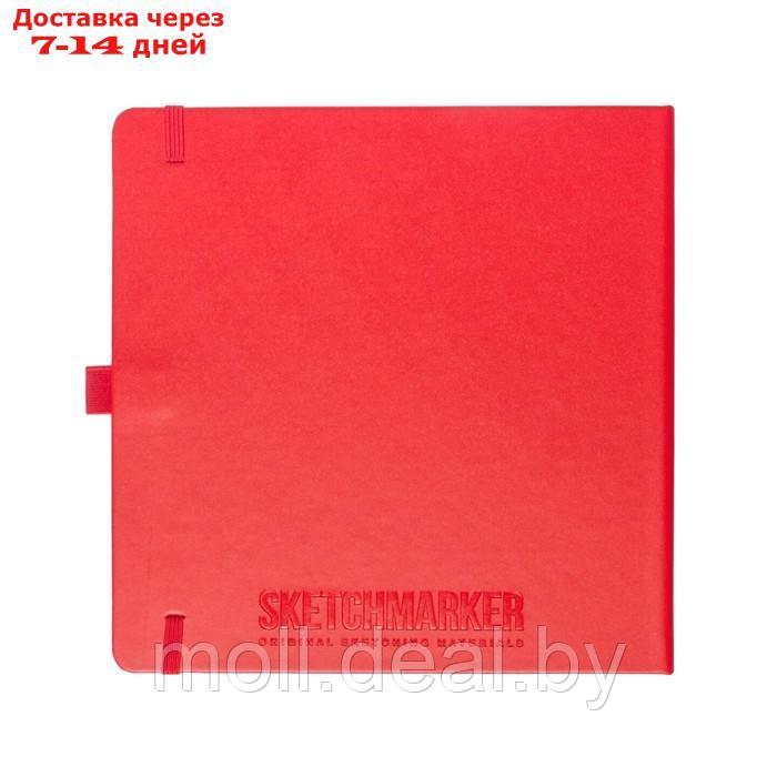 Скетчбук Sketchmarker, 200 х 200 мм, 80 листов, твёрдая обложка из бумвинила, красный, блок 140 г/м2 - фото 4 - id-p227087425