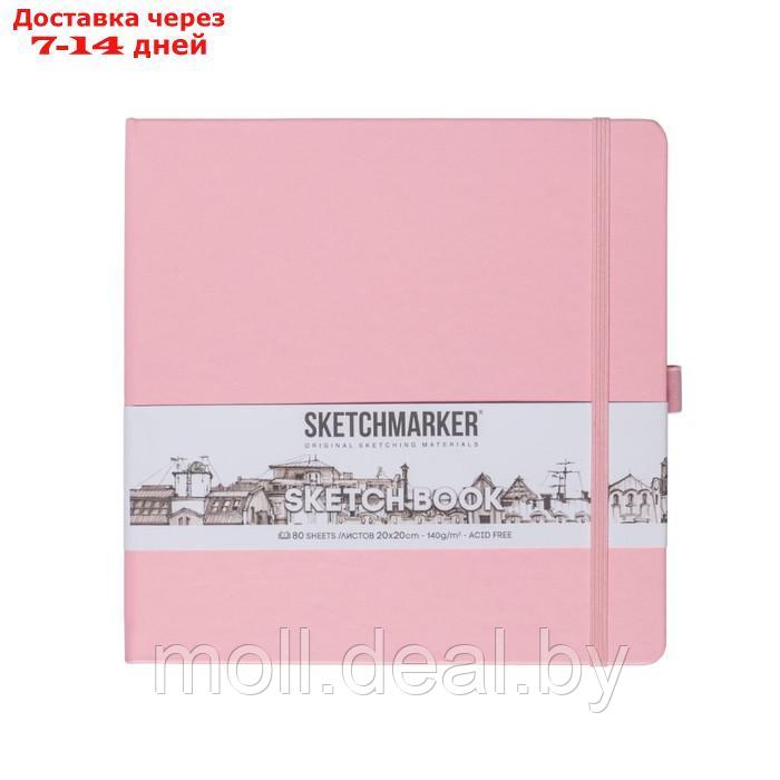Скетчбук Sketchmarker, 200 х 200 мм, 80 листов, твёрдая обложка из бумвинила, розовый, блок 140 г/м2 - фото 2 - id-p227087426