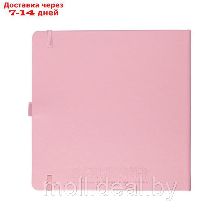Скетчбук Sketchmarker, 200 х 200 мм, 80 листов, твёрдая обложка из бумвинила, розовый, блок 140 г/м2 - фото 4 - id-p227087426
