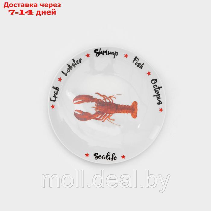Набор фарфоровых тарелок для пиццы "Sealife", 7 предметов - фото 7 - id-p227089411