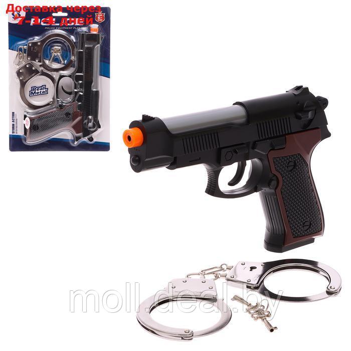 Набор полицейского "Следователь", с металлическими наручниками, световые эффекты - фото 1 - id-p227084421