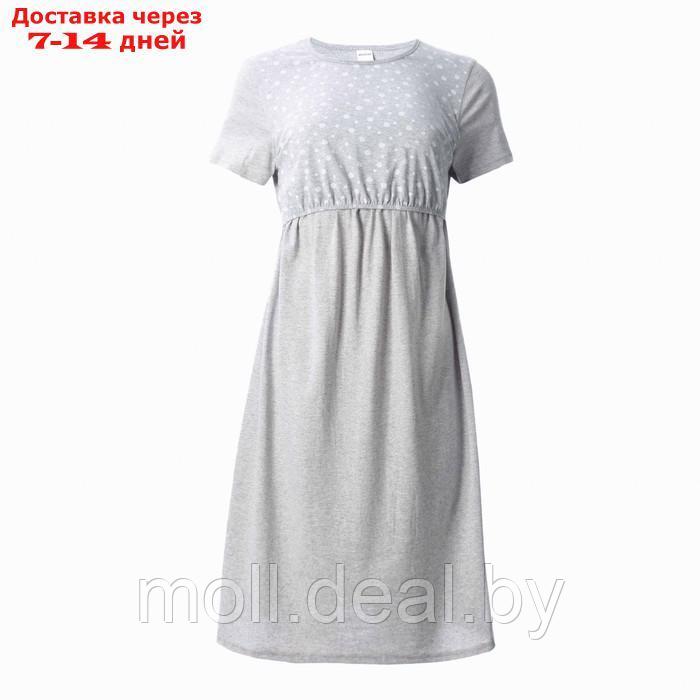 Туника (ночная сорочка) женская для беременных, цвет серый/горох, размер 50 - фото 4 - id-p227097127