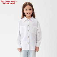 Рубашка для девочки KAFTAN Linen, р.32 (110-116см) белый