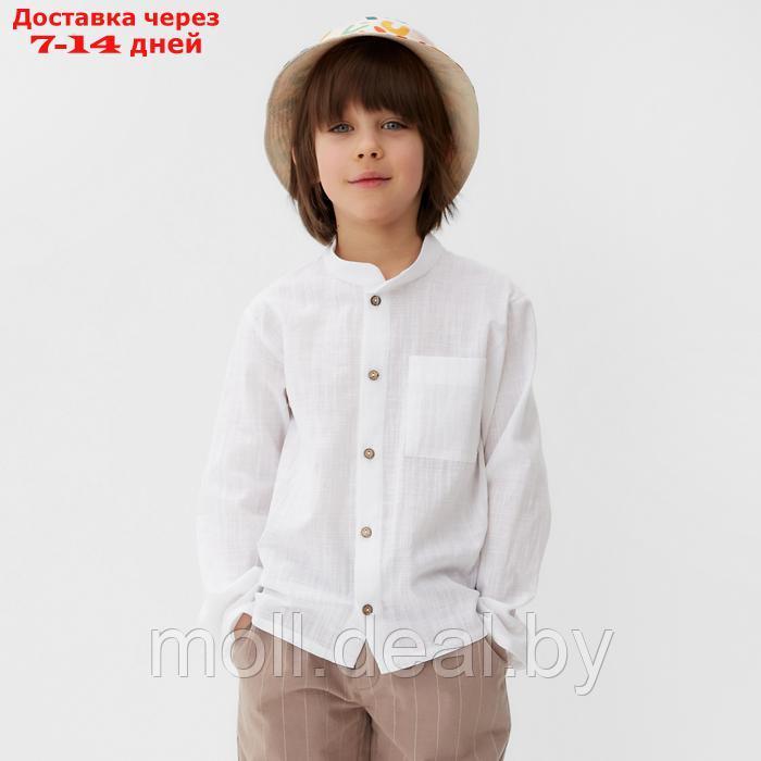 Рубашка для мальчика KAFTAN Linen, р.30 (98-104 см) белый - фото 1 - id-p227090359