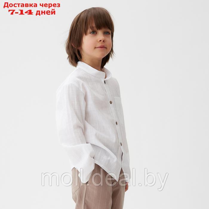 Рубашка для мальчика KAFTAN Linen, р.30 (98-104 см) белый - фото 2 - id-p227090359