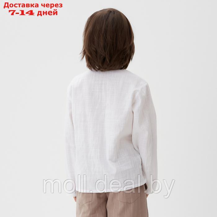 Рубашка для мальчика KAFTAN Linen, р.30 (98-104 см) белый - фото 3 - id-p227090359