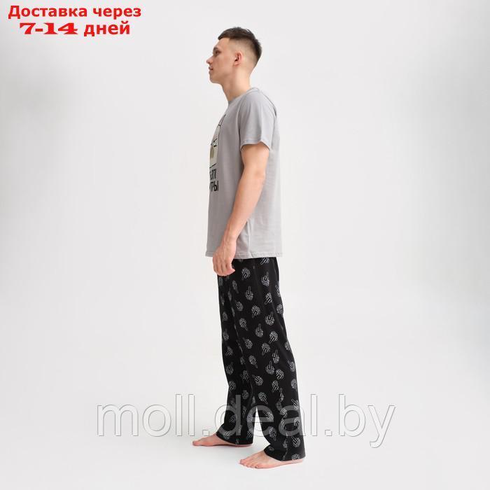 Пижама мужская KAFTAN "Утры" р.56, серый/черный - фото 3 - id-p227120819