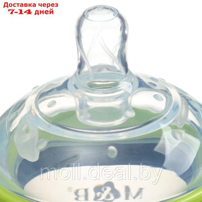 Бутылочка для кормления M&B, ШГ Ø70мм, 150мл., с ручками, силиконовая колба, цвет зеленый - фото 6 - id-p227084437
