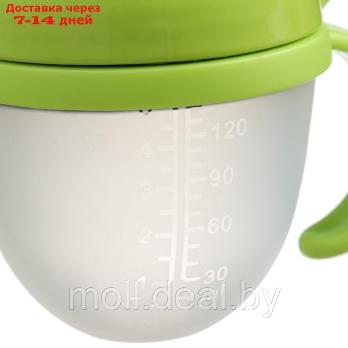 Бутылочка для кормления M&B, ШГ Ø70мм, 150мл., с ручками, силиконовая колба, цвет зеленый - фото 7 - id-p227084437
