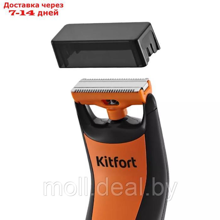 Триммер для волос Kitfort KT-3124-2, для бороды/усов, от АКБ, чёрно-оранжевый - фото 4 - id-p227086436