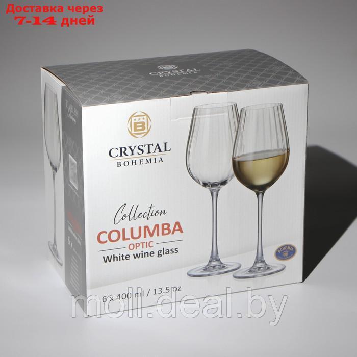 Набор бокалов для вина Columba Optic, стеклянный, 400 мл, 6 шт - фото 4 - id-p227106208