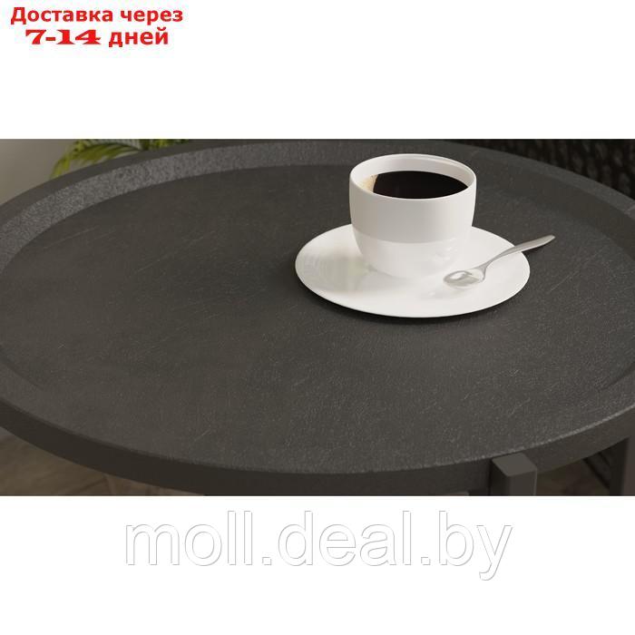Стол журнальный "Бьёрн", 420 × 420 × 505 мм, цвет чёрный лофт / чёрный - фото 3 - id-p227115361