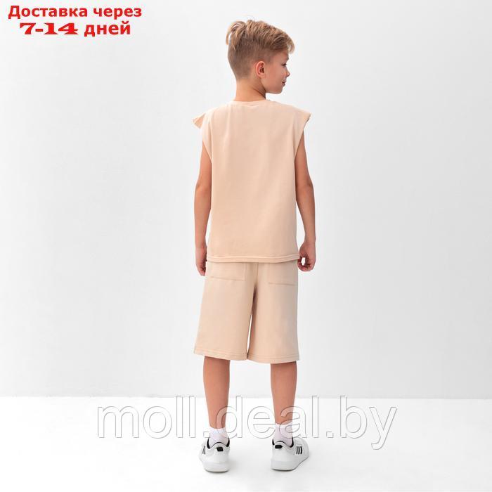 Комплект для мальчика (майка и шорты) MINAKU, цвет бежевый, рост 134 см - фото 5 - id-p227090394