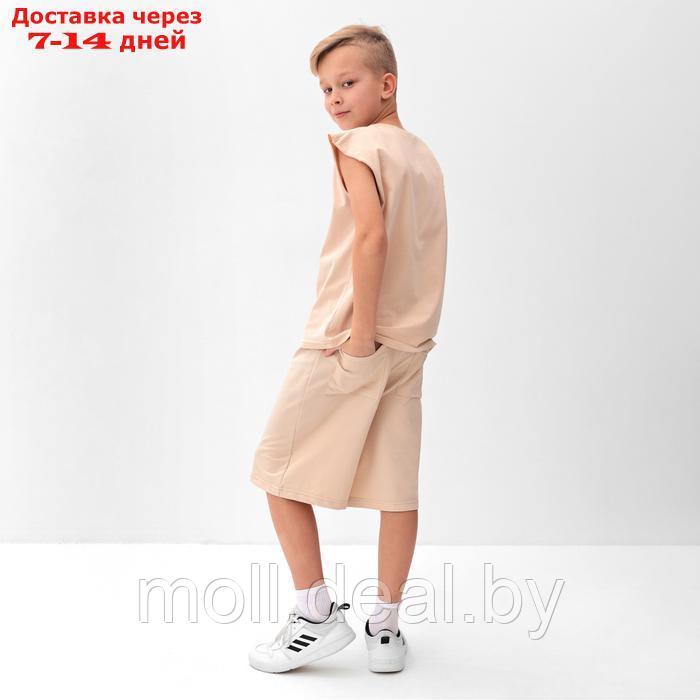 Комплект для мальчика (майка и шорты) MINAKU, цвет бежевый, рост 146 см - фото 4 - id-p227090437
