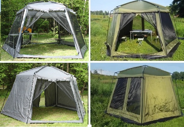 Шатер, тент палатка с москитной сеткой и шторками (430х430х235см), арт. LANYU 1629 - фото 1 - id-p81681186
