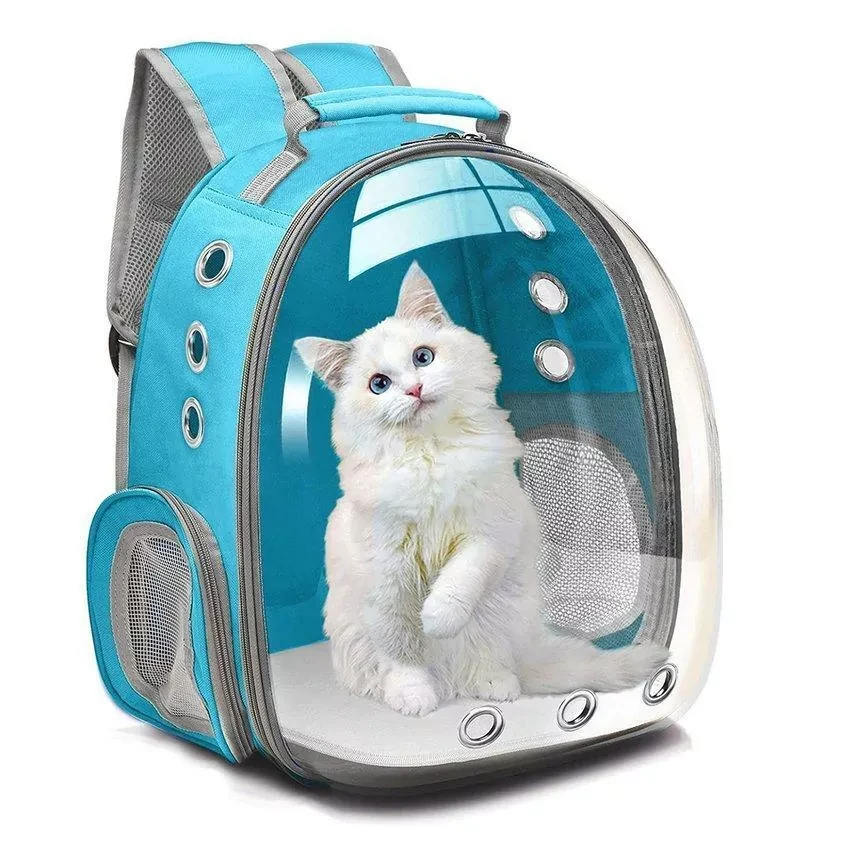 Рюкзак переноска Pet Carrier Backpack для домашних животных (Голубой) - фото 1 - id-p172594714