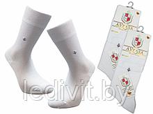 Белые мужские бесшовные носки модал