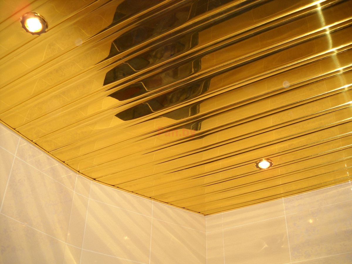 Реечный потолок Албес AN85AC Хром Золото 4000*85 мм - фото 2 - id-p96850650