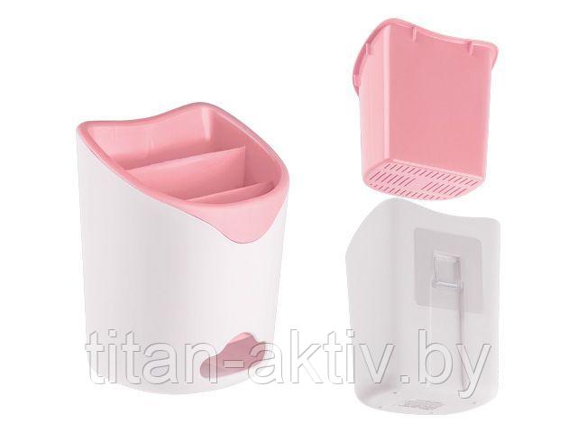 Подставка для столовых приборов, бело-розовая, PERFECTO LINEA - фото 1 - id-p226651327