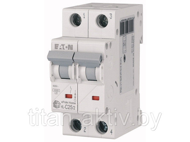 Автоматич. выключатель Eaton HL-C25/2, 2P, 25A, тип C, 4.5кA, 2M - фото 1 - id-p227213747
