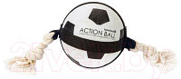 Игрушка для собак Beeztees Футбольный мяч с веревкой / 626709