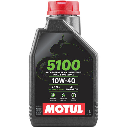 Масло моторное полусинтетика Motul 5100 10W40 4T, 1 литр - фото 1 - id-p66734656