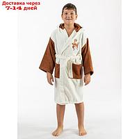 Халат махровый для мальчика, рост 134-140 см, цвет молочный