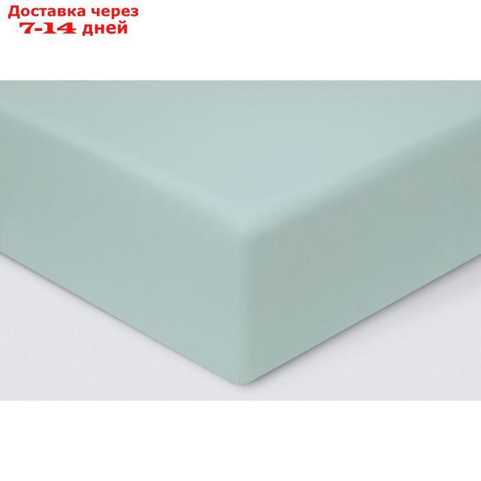 Простыня на резинке, размер 200x200x23 см, цвет нежно-голубой - фото 1 - id-p226901424