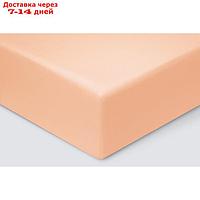 Простыня на резинке, размер 160x200x23 см, цвет персиковый