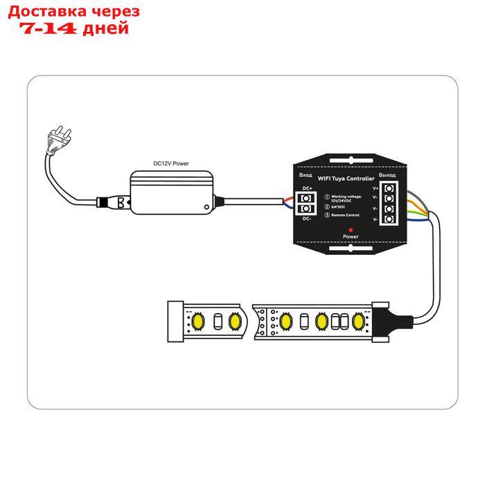 Контроллёр Ambrella WIFI Tuya для светодиодных лент RGB c радио пультом 2.4G 24A 12V 288W/ 24V 576W GS11551 - фото 4 - id-p226870909