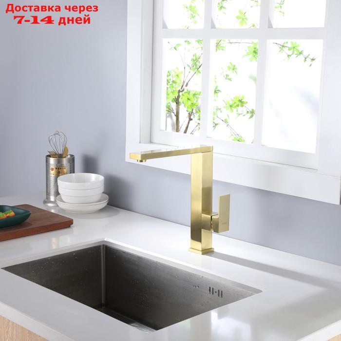 Смеситель для кухни ABBER Daheim AF8214G, однорычажный, длина излива 210 мм, цвет золотой - фото 2 - id-p226868062