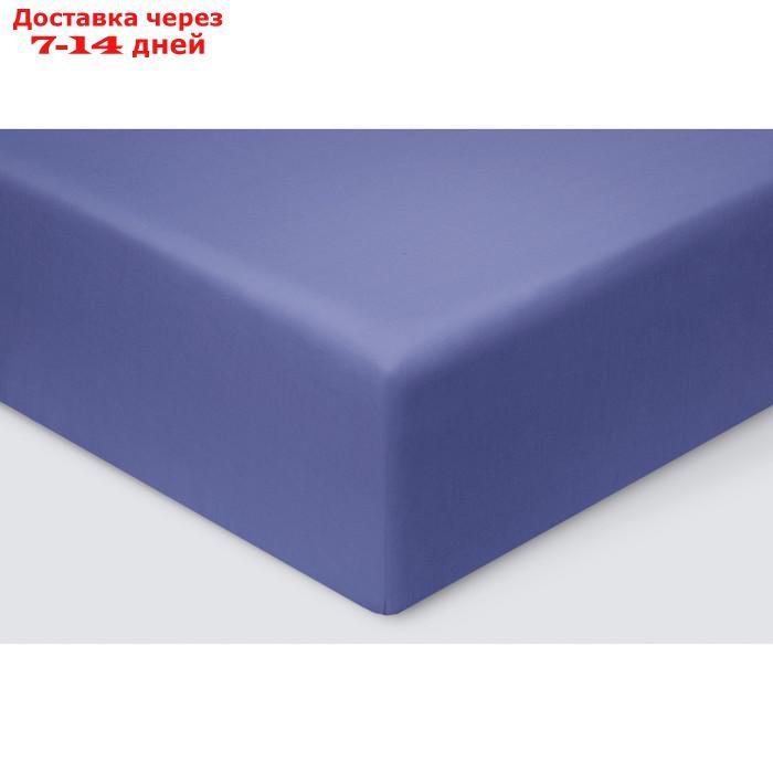 Простыня на резинке, размер 160x200x23 см, цвет синий - фото 1 - id-p226901613