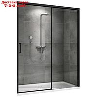 Душевая дверь ABBER Komfort AG93120B, 120х200 см, прозрачная, раздвижная, профиль черный