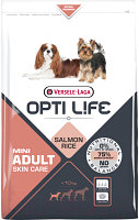 Сухой корм для собак Opti Life Для взрослых собак мелких пород с чувств.кожей с лососем и рисом