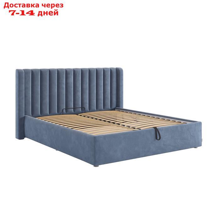 Кровать с подъемным механизмом Ева 160х200 см, топаз (велюр) - фото 2 - id-p226871015