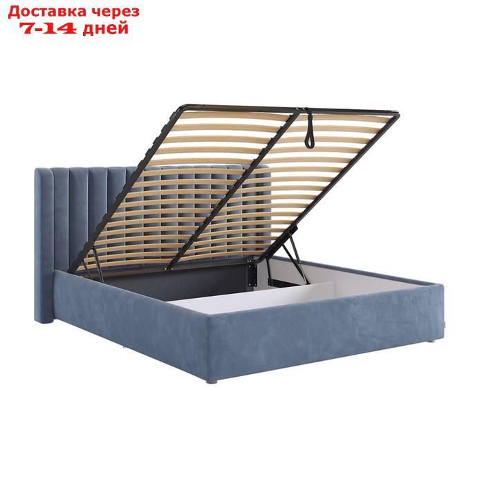 Кровать с подъемным механизмом Ева 160х200 см, топаз (велюр) - фото 3 - id-p226871015