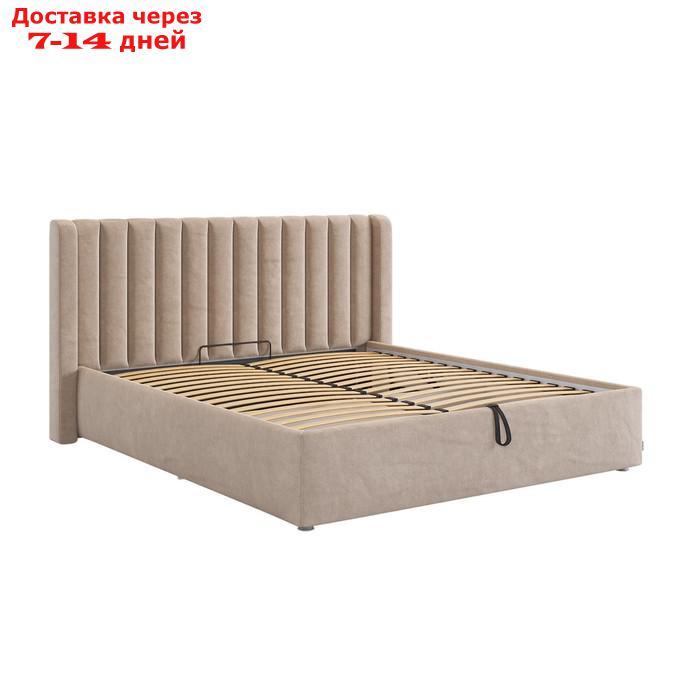 Кровать с подъемным механизмом Ева 160х200 см, капучино (велюр) - фото 2 - id-p226871016