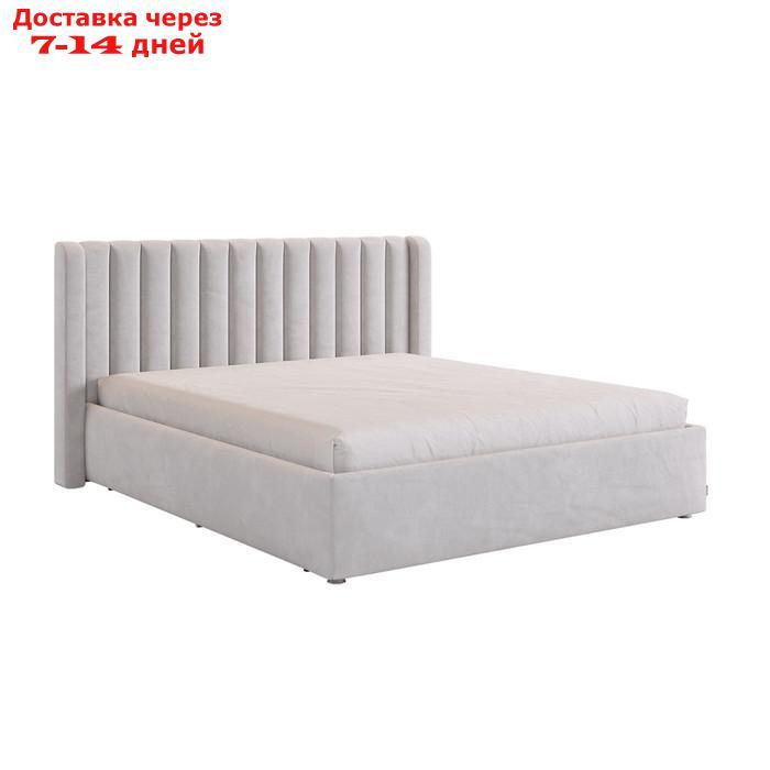 Кровать с основанием Ева 160х200 см, галька (велюр) - фото 1 - id-p226871017