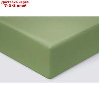 Простыня на резинке, размер 140x200x23 см, цвет зелёный