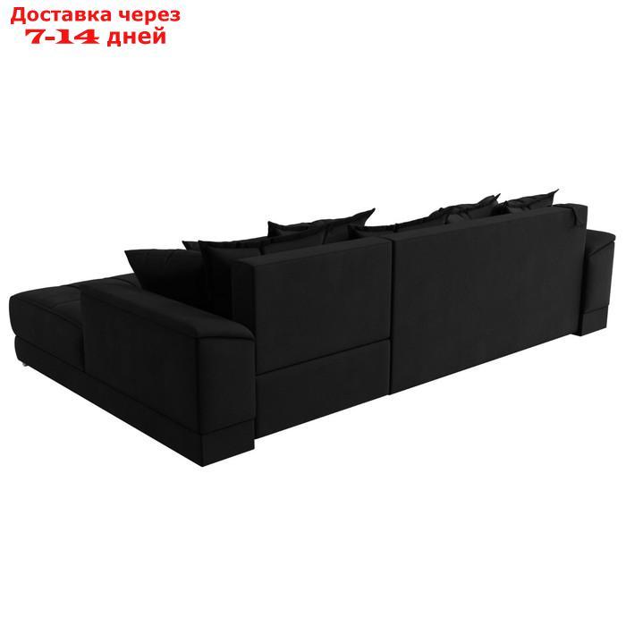 Угловой диван "НордСтар", правый угол, механизм еврокнижка, ППУ, микровельвет, чёрный - фото 6 - id-p226871047