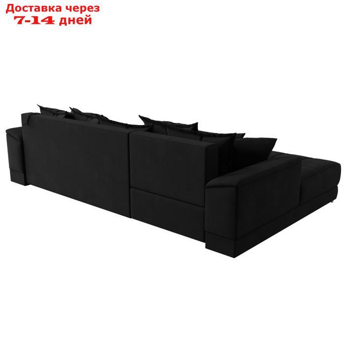 Угловой диван "НордСтар", левый угол, механизм еврокнижка, ППУ, микровельвет, цвет чёрный - фото 6 - id-p226871048