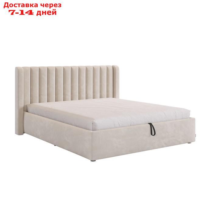 Кровать с подъемным механизмом Ева 160х200 см, крем (велюр) - фото 1 - id-p226871050