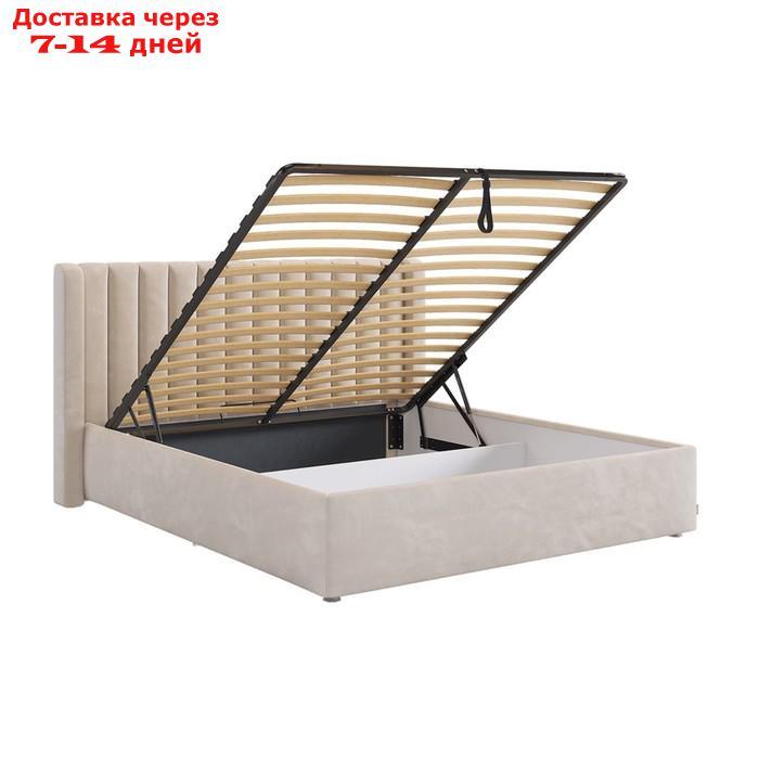 Кровать с подъемным механизмом Ева 160х200 см, крем (велюр) - фото 3 - id-p226871050