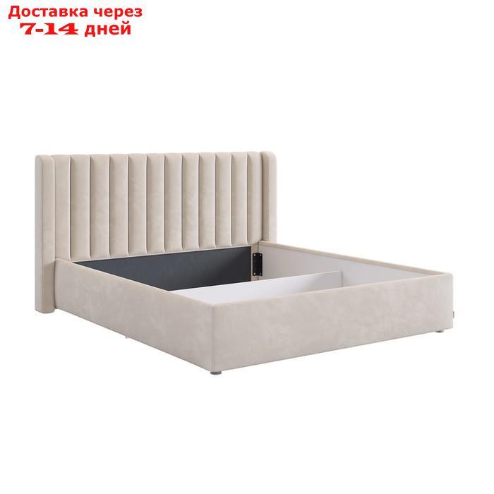 Кровать с подъемным механизмом Ева 160х200 см, крем (велюр) - фото 4 - id-p226871050