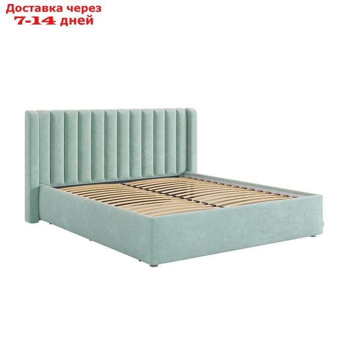 Кровать с основанием Ева 160х200 см, мята (велюр) - фото 2 - id-p226871051