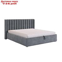 Кровать с подъемным механизмом Ева 160х200 см, графит (велюр)